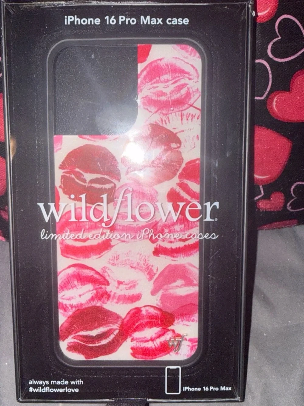 Wildflower Red& Pink Kiss Pattern Phone Case - IPhone 16 Pro Max